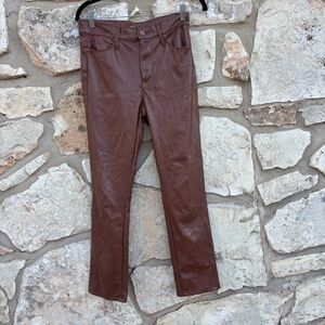 Mother faux leather brown pants size 27